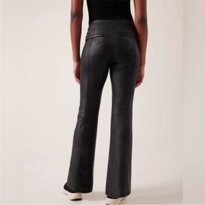 Athleta Black Size XL Delancey Gleam Straight Leg Faux Leather Split Hem Pants